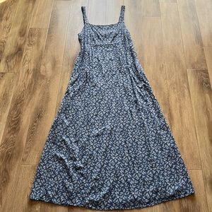 BRANDY MELVILLE GENTLY WORN MAXI DRESS BLUE WITH FLOWERS O/S